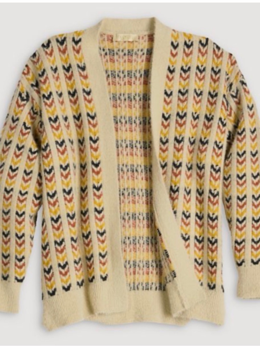 Cozy Beige Open Front Cardigan Sweater - Picture 4 of 7